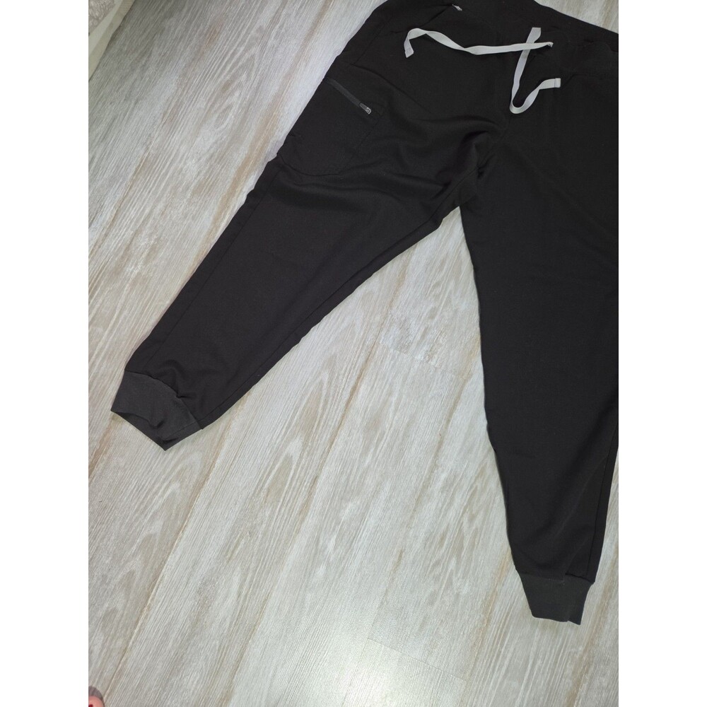 FIGS Zamora Scrub Pants Black Jogger Drawstring Stretch Cargo Womens XL EUC - Picture 3 of 9